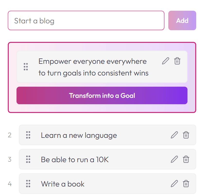 Screenshot of Dreams feature