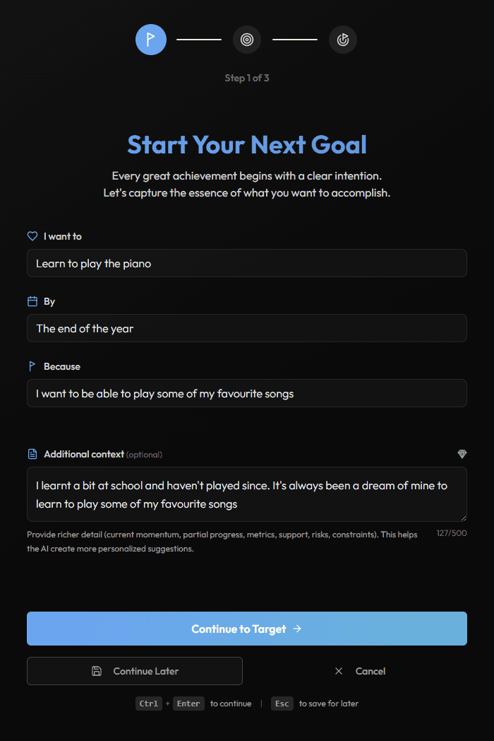 Goal Creation - What, When, and Why