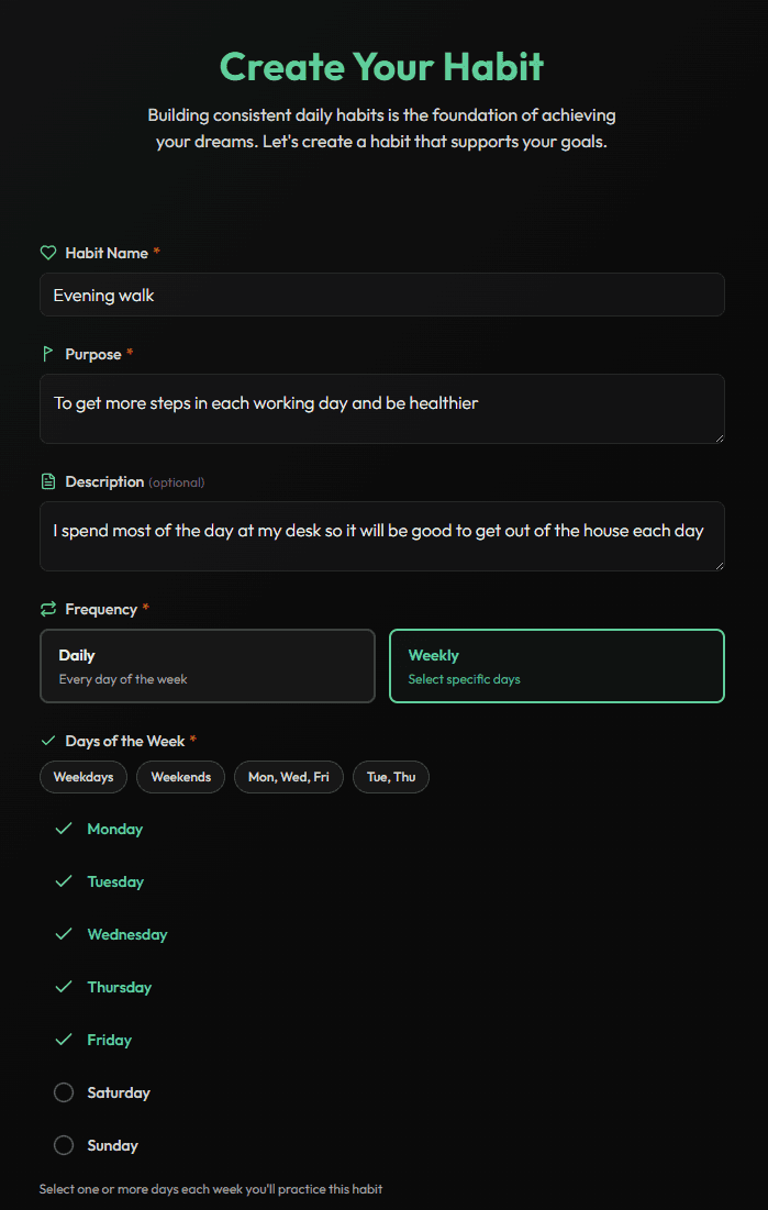 Habit Creation