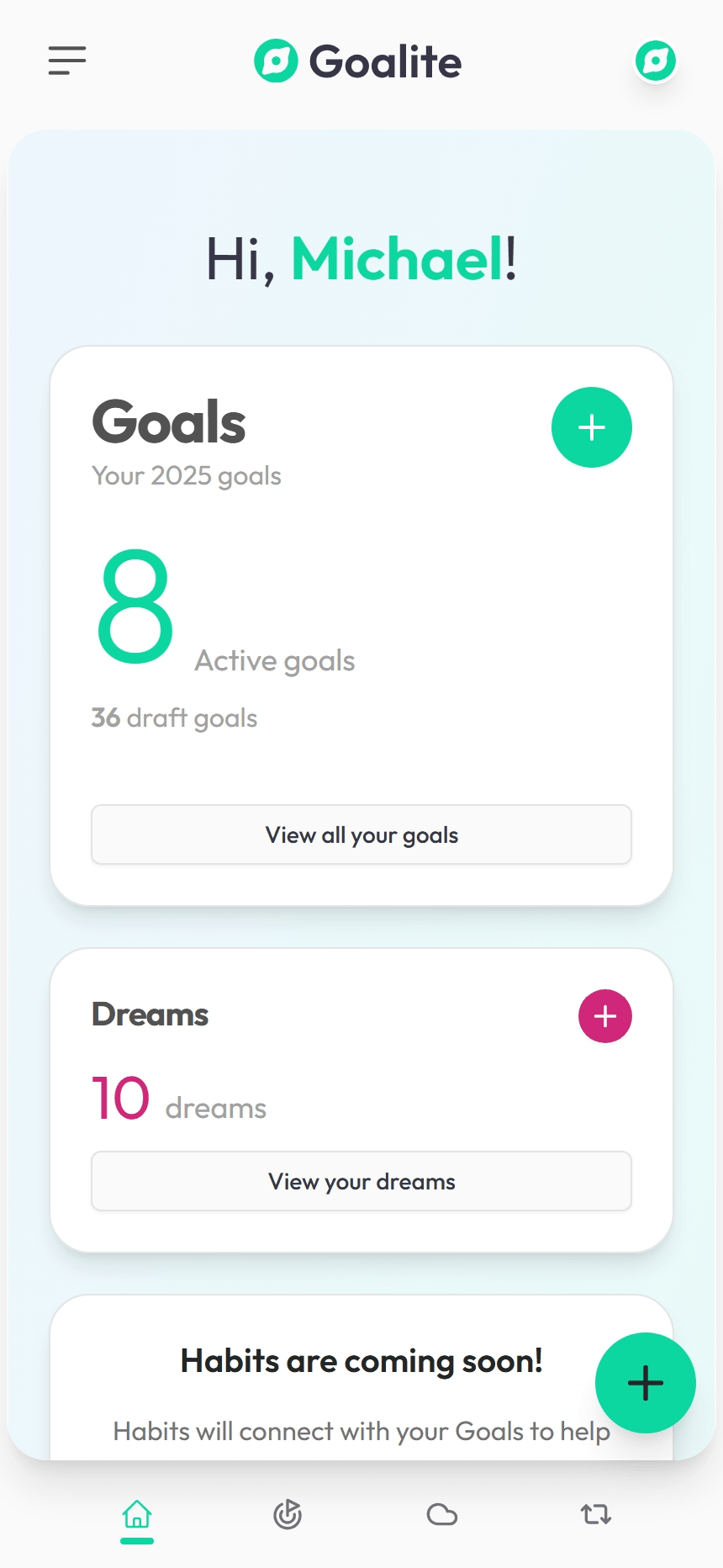 Goalite product screenshot