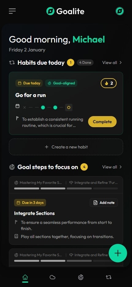 Goalite product screenshot