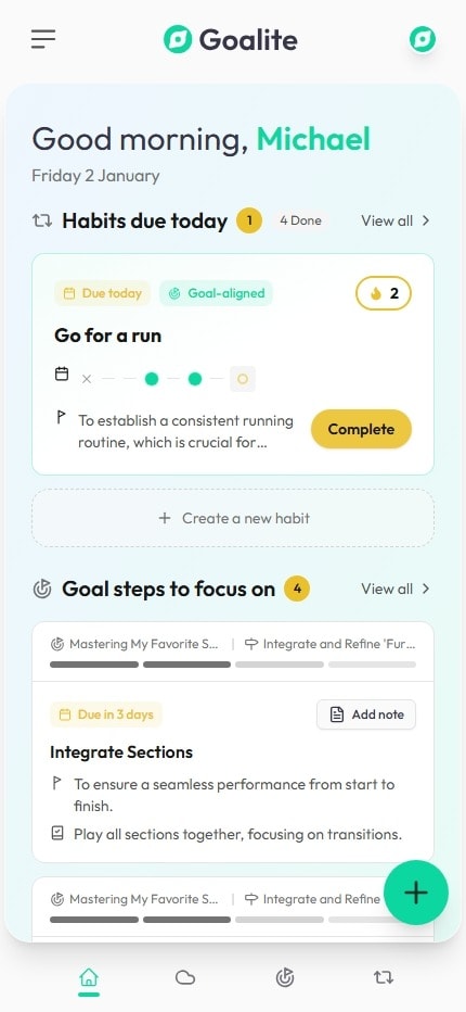 Goalite product screenshot